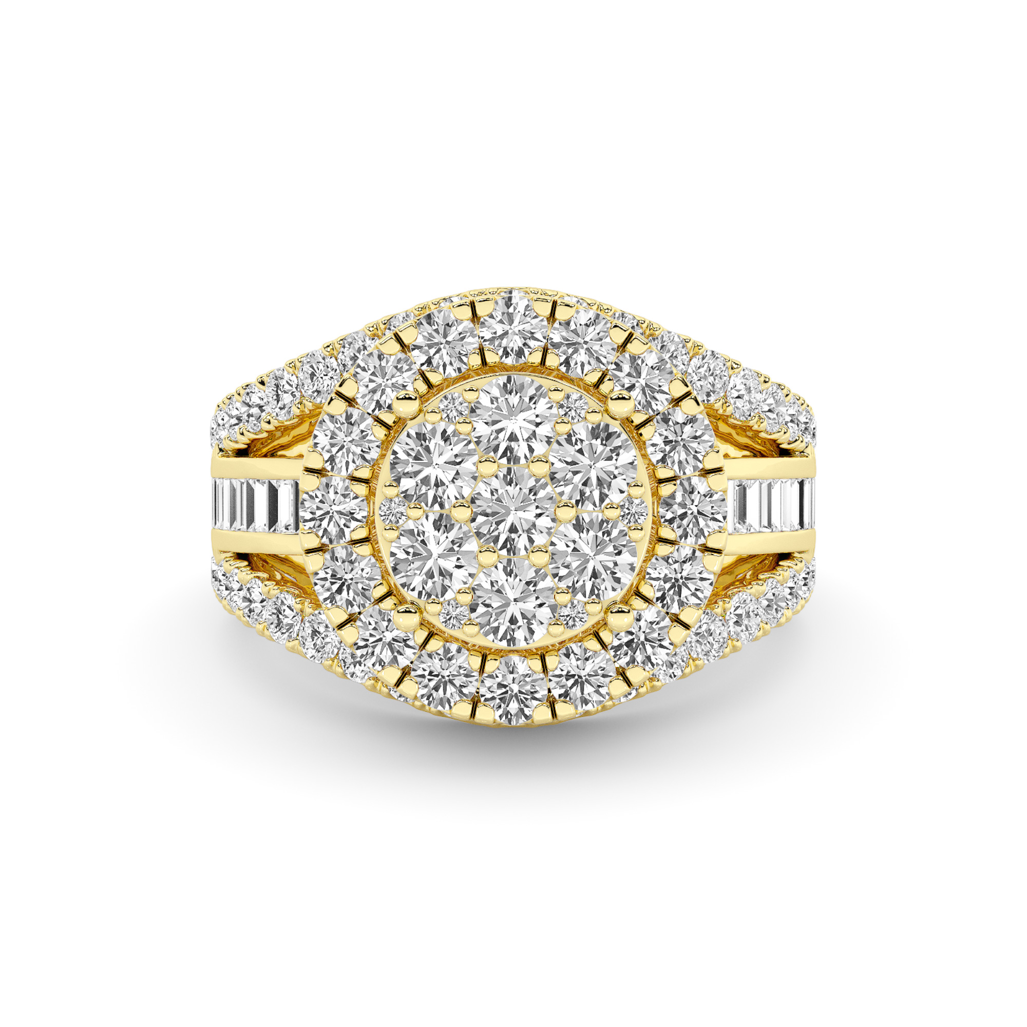 EMPRESS GLOW ROUND DIAMOND AND BAGUETTE DIAMOND RING